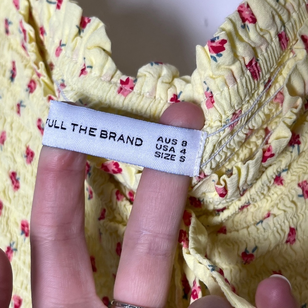 Faithfull The Brand Sage Mini Dress in Santa Maria Floral Yellow Sz XS - Picture 10 of 14